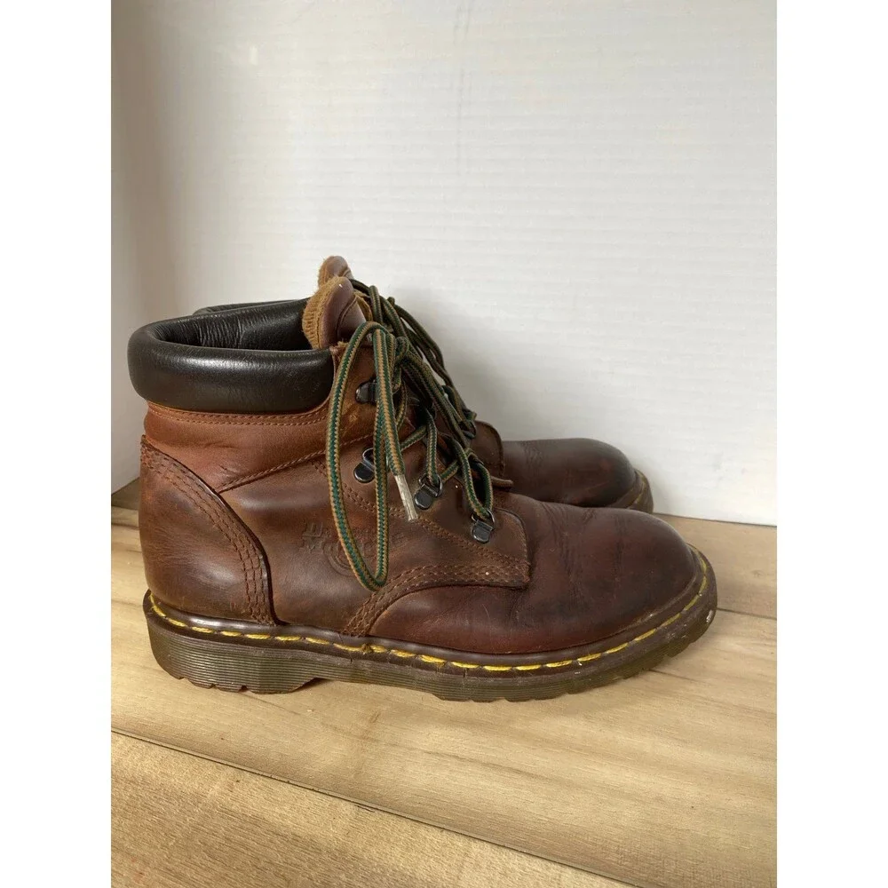 Vintage Dr. Martens Made in England Brown Leather Ankle Boots Size 7UK